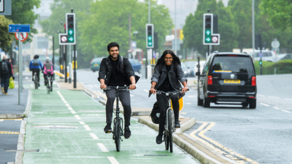 Walking cycle cheap on road